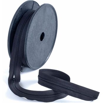 Nylon Zip: Black: Per 50cm with slider
