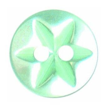 Polyester Star Button - 10mm (Light Green)