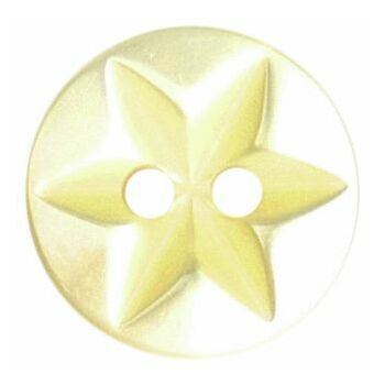 Polyester Star Button - 10mm (Light Yellow)