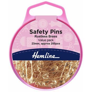 Hemline 23mm Safety Pins Value Pack (200 Pieces)