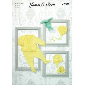 Brett DK JB556 Baby Matinee Coat & Accessories Pattern