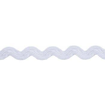 Essential Trimmings Polyester Ric Rac Trimming - 8mm (White) Per metre