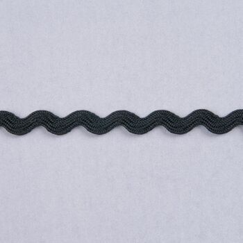 Essential Trimmings Polyester Ric Rac Trimming - 8mm (Black) Per metre