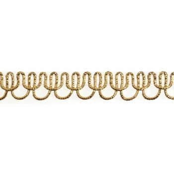 Essential Trimmings Loop Edged Braid Trimming - 12mm (Gold) Per metre