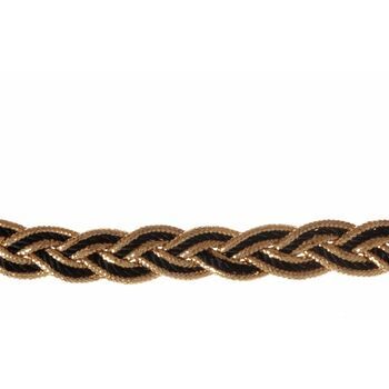 Essential Trimmings Metallic Rayon Braid Trimming - 10mm (Black/Gold) Per metre