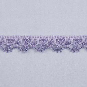 Essential Trimmings Metallic Lace Trimming - 15mm (Lilac) Per metre