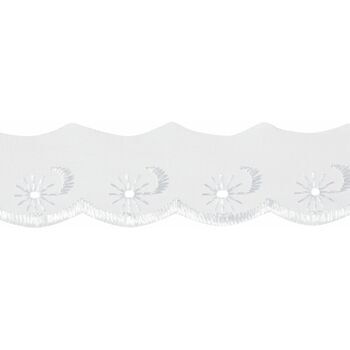 Essential Trimmings Broderie Anglaise Scalloped Lace Trim - 25mm (White) Per metre
