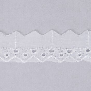 Essential Trimmings Broderie Anglaise Lace Trim - 25mm (White) Per metre