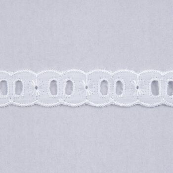 Essential Trimmings Broderie Anglaise Eyelet Lace Trim - 25mm (White) Per metre