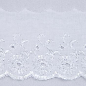 Essential Trimmings Broderie Anglaise Lace Trim - 75mm (White) Per metre