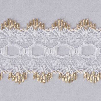 Essential Trimmings Eyelet Knitting In Lace Trimming - 30mm (Gold) Per metre