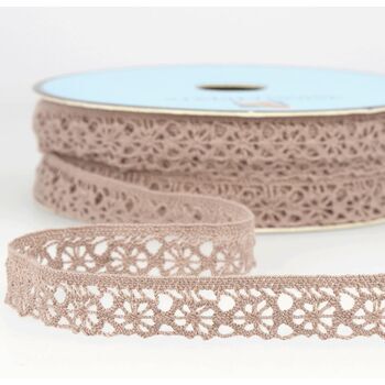 Stephanoise Polyester Lace Trim - 15mm (Antique Pink) Per metre