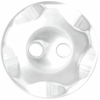 Star Imprint Button: 14mm: White