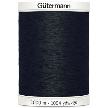 Gutermann Black Sew-All Thread: 1000m - Pack of 5