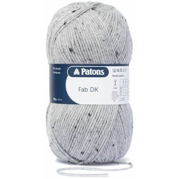 Patons Fab Double Knitting Yarn (100g) - Light Grey Tweed (Pack of 10)