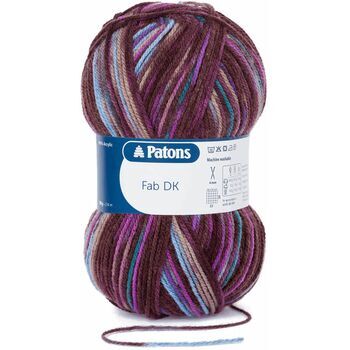 Patons Fab Double Knitting Yarn (100g) - Violet Print (Pack of 10)