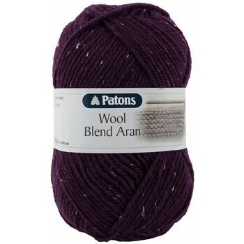 Patons Wool Blend Aran Yarn (100g) - Burgundy Tweed (Pack of 10)