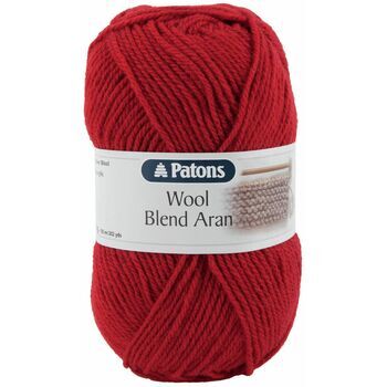Patons Wool Blend Aran Yarn (100g) - Cherry (Pack of 10)