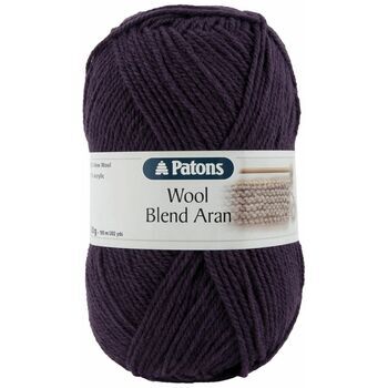 Patons Wool Blend Aran Yarn (100g) - Purple (Pack of 10)