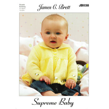 Brett DK JB038 Baby Jacket, Dress, Hat & Blanket Knitting Pattern