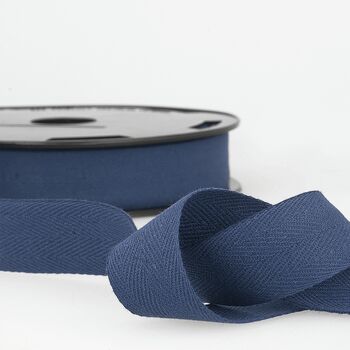 Stephanoise: Cotton Twill Tape: 20mm: Navy blue: Per Metre