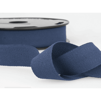 Stephanoise: Cotton Twill Tape: 20mm: Navy blue: Per Metre