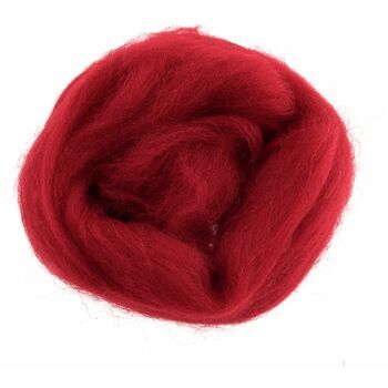 Trimits Natural Wool Roving (10g) - Dark Red