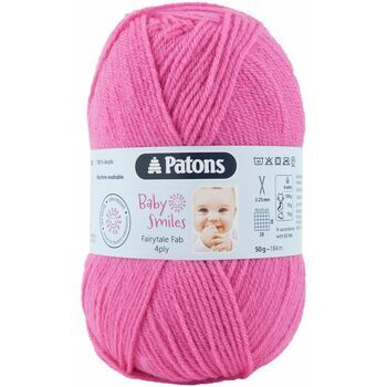 Patons Baby Smiles Fairytale Fab 4 Ply Yarn (50g) - Lipstick Pink - 10 Pack