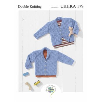 UKHKA 179 Baby Cardigans Double Knitting Pattern