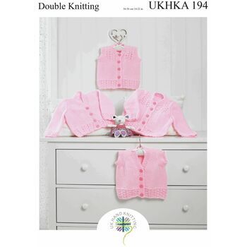 UKHKA 194 Baby Cardigans & Jumper Double Knitting Pattern