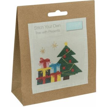 Trimits Christmas Tree With Presents Counted Cross Stitch Kit