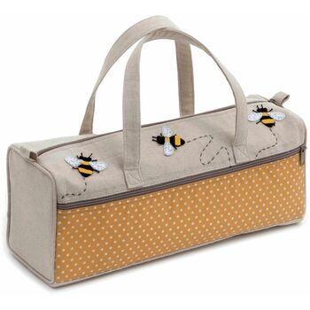 Hobby Gift Bumble Bee Appliqué Zip Up Knitting Bag