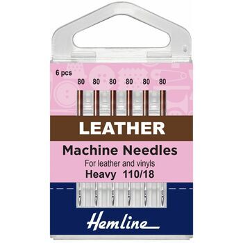 Hemline Leather Sewing Machine Needles - Heavy 110/18 (6 Pieces)