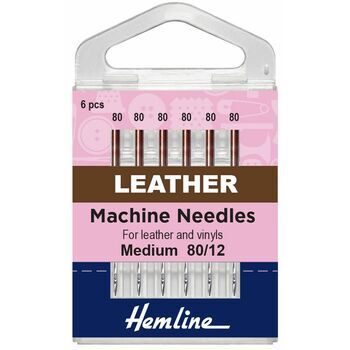 Hemline Leather Sewing Machine Needles - Medium 80/12 (6 Pieces)