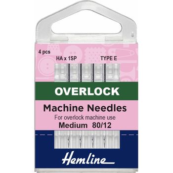 Hemline Overlock/Serger Machine Needles - Type E 80/12 (4 Pieces) - 5 Packs