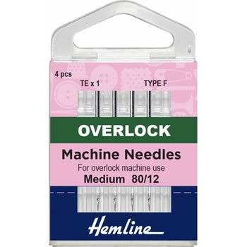Hemline Overlocker/Serger Machine Needles - Type F, 80/12 (4 Pieces) - 5 Packs