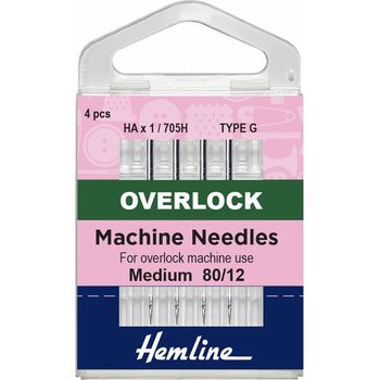 Hemline Overlock/Serger Machine Needles - Type G 80/12 (4 Pieces) - 5 Packs
