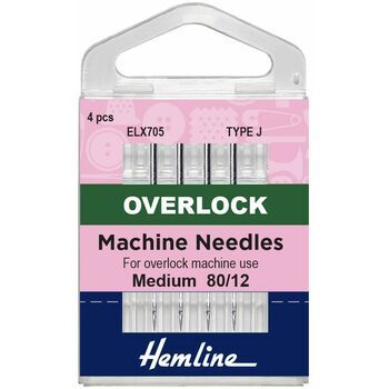 Hemline Overlock/Serger Machine Needles - Type J, 80/12 (4 Pieces)