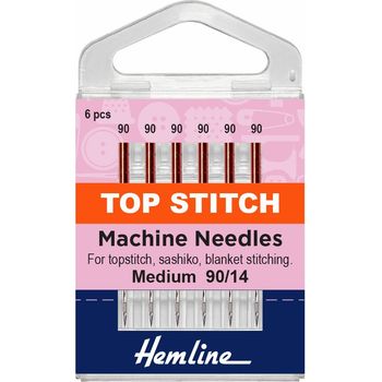 Hemline Top-Stitch Sewing Machine Needles - 90/14 (6 Pieces) - 5 Packs