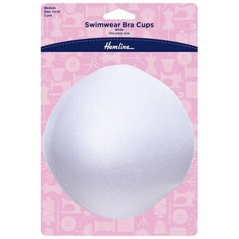 Hemline One-Piece Style Swimwear Bra Cups - Medium (White)