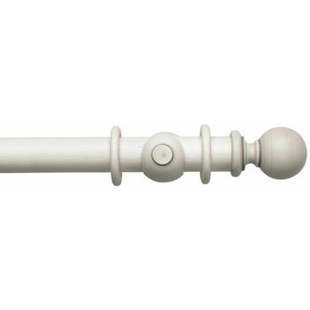 Hallis Modern Country 45mm Brushed Ivory Curtain Pole Set with Ball Finial