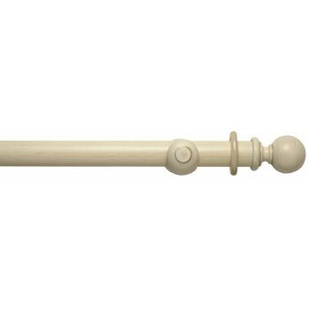 Hallis Modern Country 45mm Brushed Cream Curtain Pole Set with Ball Finial