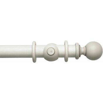 Hallis Modern Country 55mm Brushed Ivory  Curtain Pole Set with Ball Finial