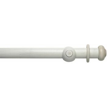 Hallis Modern Country 45mm Brushed Ivory Curtain Pole Set with Button Finial
