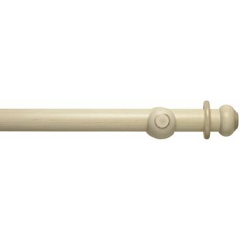 Hallis Modern Country 45mm Brushed Cream Curtain Pole Set with Button Finial