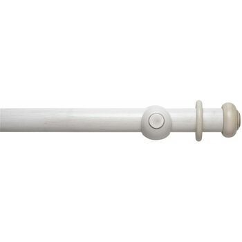 Hallis Modern Country 55mm Brushed Ivory Curtain Pole Set with Button Finial