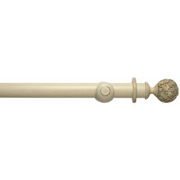 Hallis Modern Country 55mm Brushed Cream Curtain Pole Set with Floral Finial