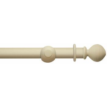Hallis Modern Country 55mm Pearl Curtain Pole Set with Ribbed Ball Finial