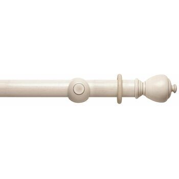 Hallis Modern Country 55mm Brushed Ivory Curtain Pole Set with Sugar Pot Finial
