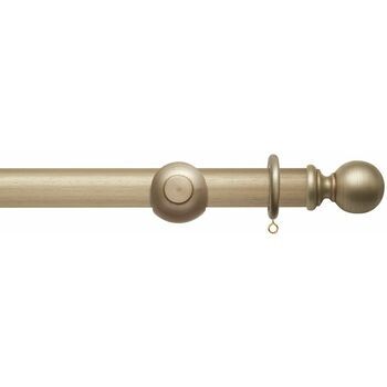 Hallis Modern Country 45mm Satin Silver Curtain Pole Set with Ball Finial